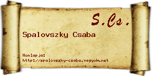 Spalovszky Csaba névjegykártya