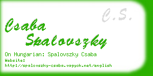 csaba spalovszky business card